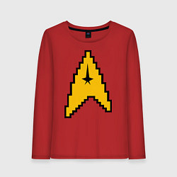 Лонгслив хлопковый женский Star Trek: 8 bit, цвет: красный
