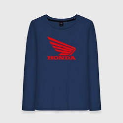 Лонгслив хлопковый женский Honda Red, цвет: тёмно-синий