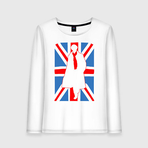 Женский лонгслив Sherlock Holmes Union Jack / Белый – фото 1