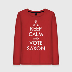 Лонгслив хлопковый женский Keep Calm & Vote Saxon, цвет: красный