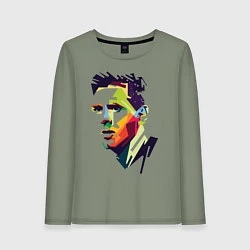 Лонгслив хлопковый женский Lionel Messi: fun-art, цвет: авокадо