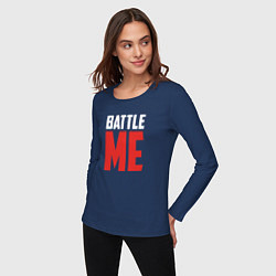 Лонгслив хлопковый женский Battle Me, цвет: тёмно-синий — фото 2