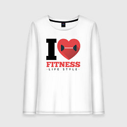 Лонгслив хлопковый женский I love Fitness, цвет: белый