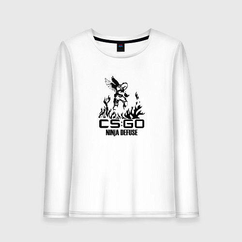 Женский лонгслив Cs:go - Ninja Defuse / Белый – фото 1