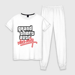 Пижама хлопковая женская GTA Vice City, цвет: белый