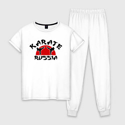 Пижама хлопковая женская Karate Russia, цвет: белый
