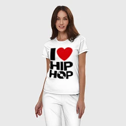 Пижама хлопковая женская I love Hip Hop, цвет: белый — фото 2