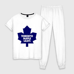 Пижама хлопковая женская Toronto Maple Leafs, цвет: белый