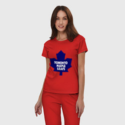 Пижама хлопковая женская Toronto Maple Leafs, цвет: красный — фото 2