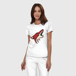 Пижама хлопковая женская Phoenix Coyotes, цвет: белый — фото 2