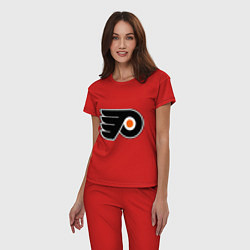Пижама хлопковая женская Philadelphia Flyers, цвет: красный — фото 2