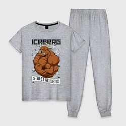 Пижама хлопковая женская Iceberg: Street Athletic, цвет: меланж