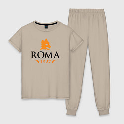 Пижама хлопковая женская AS Roma 1927, цвет: миндальный