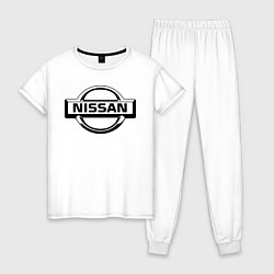 Пижама хлопковая женская Nissan club, цвет: белый