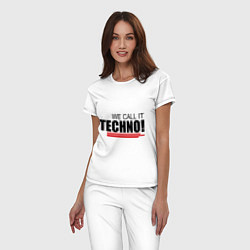 Пижама хлопковая женская We call it Techno, цвет: белый — фото 2
