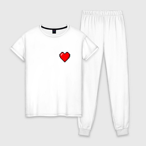 Женская пижама Пиксельное сердце / Белый – фото 1