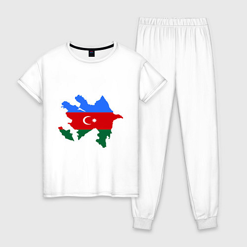 Женская пижама Azerbaijan map / Белый – фото 1