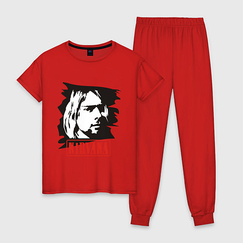 Женская пижама Nirvana: Kurt Cobain / Красный – фото 1