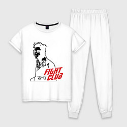 Пижама хлопковая женская FIght Club: Tyler Durden, цвет: белый