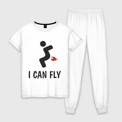Женская пижама I can fly - Я умею летать / Белый – фото 1
