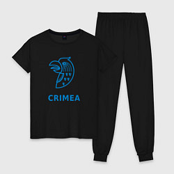 Пижама хлопковая женская Crimea, цвет: черный