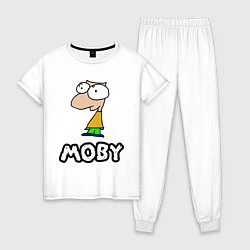 Пижама хлопковая женская Moby, цвет: белый