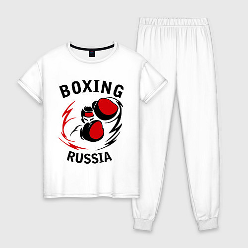 Женская пижама Boxing Russia Forever / Белый – фото 1