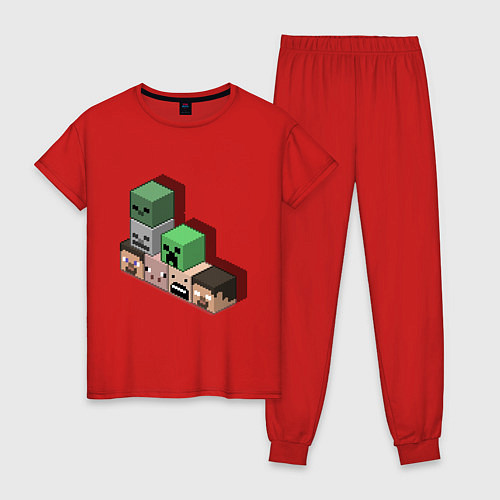 Женская пижама Minecraft Cube's / Красный – фото 1