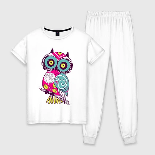 Женская пижама Яркая сова / Белый – фото 1