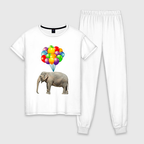 Женская пижама Воздушный слоник / Белый – фото 1