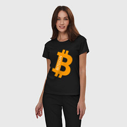 Пижама хлопковая женская Bitcoin Boss, цвет: черный — фото 2