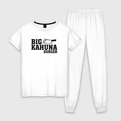 Пижама хлопковая женская Big Kahuna Burger, цвет: белый