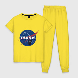 Пижама хлопковая женская Tardis NASA, цвет: желтый