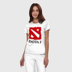 Пижама хлопковая женская Dota 2: Logo, цвет: белый — фото 2