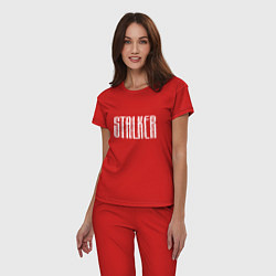 Пижама хлопковая женская STALKER, цвет: красный — фото 2