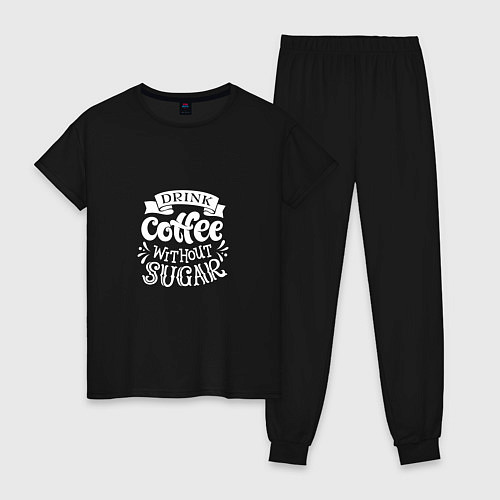 Женская пижама Кофе без сахара / Черный – фото 1