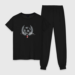 Пижама хлопковая женская AC Milan - Since 1899 NEW 2022, цвет: черный