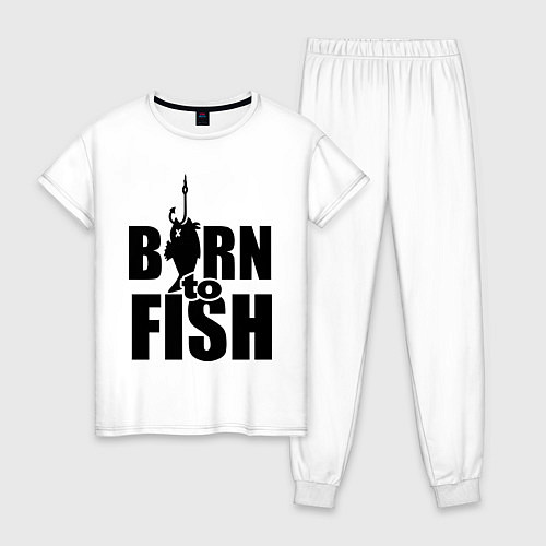 Женская пижама Born to fish / Белый – фото 1