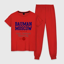 Пижама хлопковая женская Bauman STU, цвет: красный