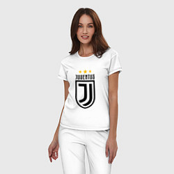 Пижама хлопковая женская Juventus FC: 3 stars, цвет: белый — фото 2