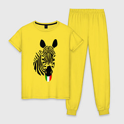 Пижама хлопковая женская Juventus Zebra, цвет: желтый