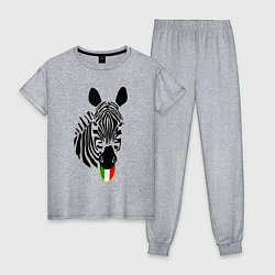 Пижама хлопковая женская Juventus Zebra, цвет: меланж