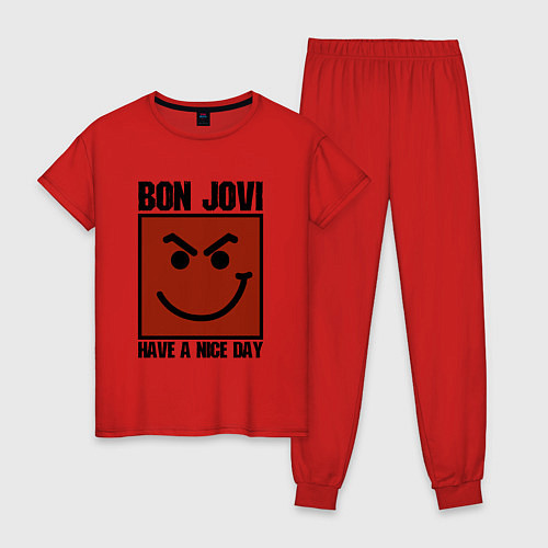 Женская пижама Bon Jovi: Have a nice day / Красный – фото 1