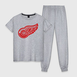 Пижама хлопковая женская Detroit Red Wings: Pavel Datsyuk, цвет: меланж