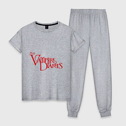 Пижама хлопковая женская The Vampire Diaries, цвет: меланж