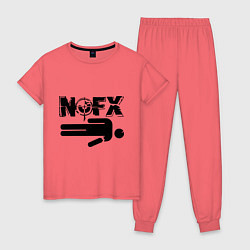 Пижама хлопковая женская NOFX crushman, цвет: коралловый