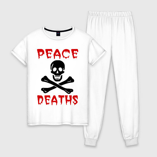 Женская пижама Peace deaths или просто пи!!!дец / Белый – фото 1