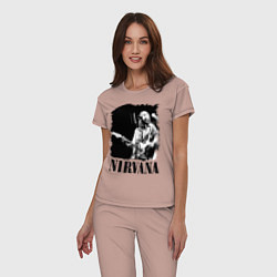 Пижама хлопковая женская Black Nirvana, цвет: пыльно-розовый — фото 2