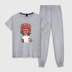 Пижама хлопковая женская Lil Pump: Esketit Style, цвет: меланж