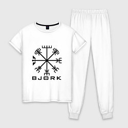 Пижама хлопковая женская Bjork Rune, цвет: белый